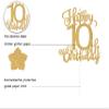 Happy 10th Birthday Cake Topper Gold Glitter, 10th Birthday Cake Topper, 10 Cake Topper, Cheers to 10 Years Cake Topper, Double Digits 10th Cake Topper 10th Birthday Party Decorations view 3