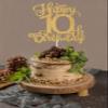 Happy 10th Birthday Cake Topper Gold Glitter, 10th Birthday Cake Topper, 10 Cake Topper, Cheers to 10 Years Cake Topper, Double Digits 10th Cake Topper 10th Birthday Party Decorations view 4