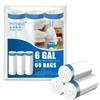 FORID Small Drawstring Trash Bags - 6 Gallon Plastic Trash Bags Heavy Duty White Trash Can Liners 60 Count Unscented Bin Bags for Kitchen Bathroom Office Home Bedroom 22 Liters view 1