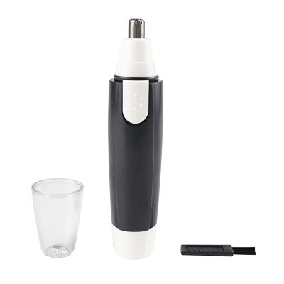 Professional Ear and Nose Hair Trimmer - Painless Eyebrow & Facial Grooming for Men Women, Battery-Operated Water-proof Black