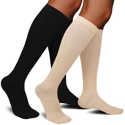 Medical Graduated Compression Socks for Men & Women 30-40 mmHg-2 Pack Extra Firm Support Knee High Circulation Socks