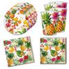 36-piece table decoration set with tropical theme and exotic fruits from the jungle for children and adults in summer, 8 plates, 8 cups, 20 napkins, 33 x 33 cm view 1