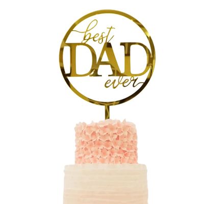 10Pcs Acrylic Happy Father's Day Cake Topper Best Dad Ever Party Cake Decoration For Happy Father's Day, Dad Birthday Party Supplies Decoration