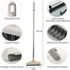 2 in 1 Floor Brush Scrubber with Long Handle Grout Brush 3 Poles 53.5'' New Upgrade Stiff Bristle Cleaning Scrub Brush with Squeegee 120Rotating Tile Brush for Cleaning Bathroom Glass Patio Kitchen view 3