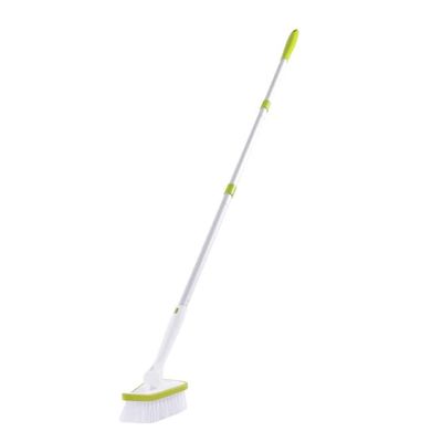 2 in 1 Floor Cleaning Brush Adjustable Long-Handle Floor Scrubber with Stiff Bristles Sponge Brush for Shower Bathtub Tile-China,Bristle brush head
