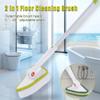 2 in 1 Floor Cleaning Brush Adjustable Long-Handle Floor Scrubber with Stiff Bristles Sponge Brush for Shower Bathtub Tile-China,Bristle brush head view 2