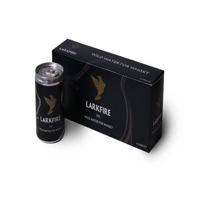 Larkfire Wild Water for Whisky - Soft pure water from the Isle of Lewis in Scotland - Add to whisky to enjoy the full flavour - 4 x 150ml cans