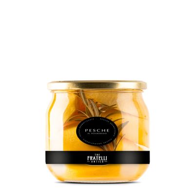 Rosemary Flavoured Peaches 500 gr. - Tre fratelli