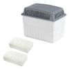Moisture Killer with 2 x 1kg Granules Block, Dehumidifier, Holds up to 1.4 Litres of Moisture, Laboratory Tested, Refillable, Reduces Mould & Odours, 24 x 16 x 15 cm, White/Grey view 1
