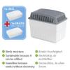 Moisture Killer with 2 x 1kg Granules Block, Dehumidifier, Holds up to 1.4 Litres of Moisture, Laboratory Tested, Refillable, Reduces Mould & Odours, 24 x 16 x 15 cm, White/Grey view 2