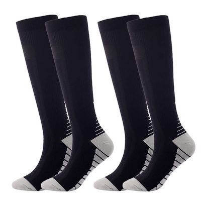 Linghe 2 Pairs Compression Socks for Women and Men 20-25mmHg , Is Best for Football, Travel, Flight, Athletics, Running, Calf Pressur Support, Nurse . (S/M, Black)