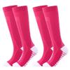Linghe 2 Pairs Compression Socks for Women and Men 20-25mmHg, Is Best for Football, Travel, Flight, Athletics, Running, Calf Pressur Support, Nurse (S/M, Rose Red) view 1