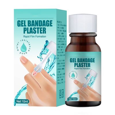 Katutude 10ML Liquid Bandage - Waterproof Liquid Band Aid Transparent Gel Liquid Bandage Skin Liquid Plaster with Brush for Wounds Scrapes Minor Cuts Dry Cracked Skin for Adult Kids (1PCS)