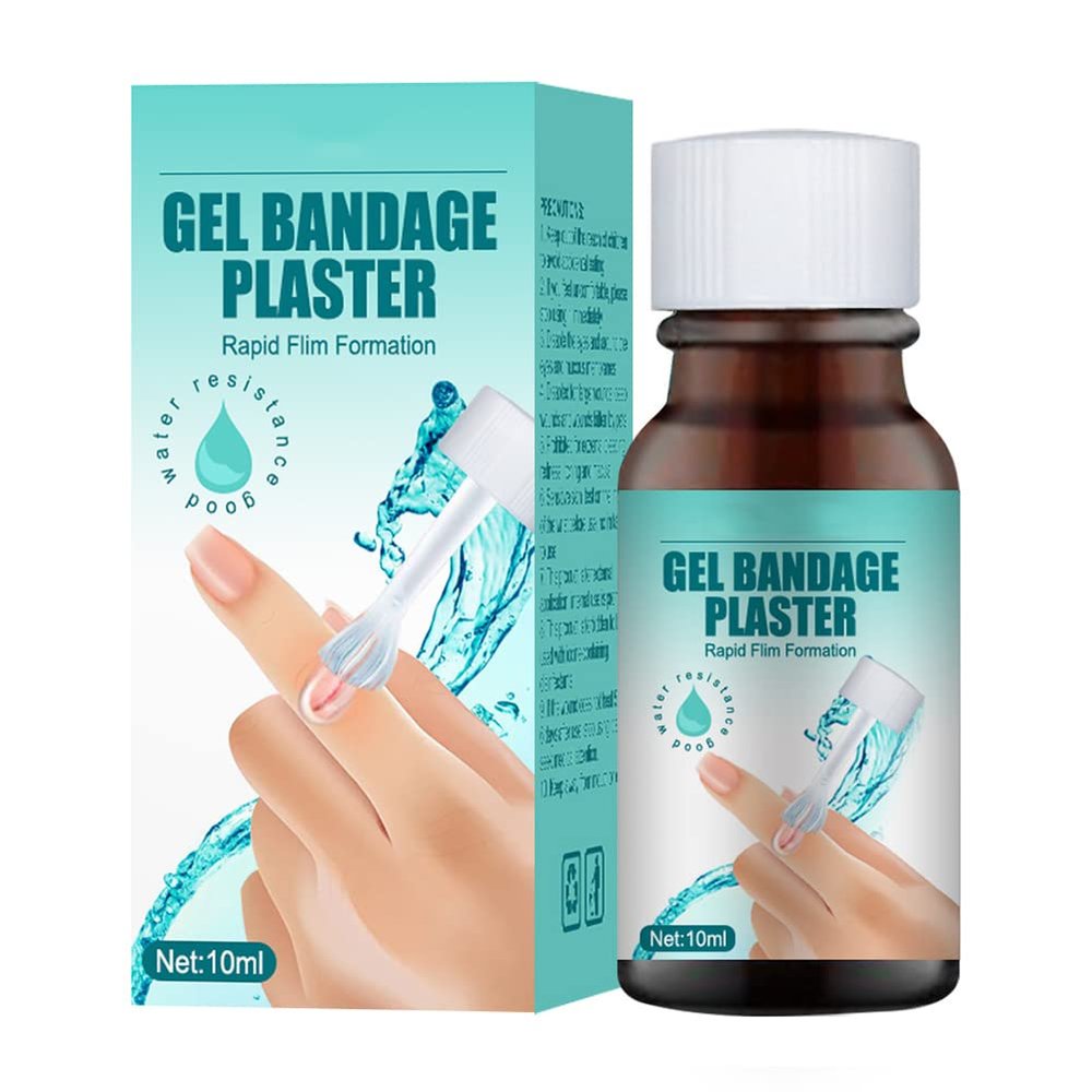 Katutude 10ML Liquid Bandage - Waterproof Liquid Band Aid Transparent Gel Liquid Bandage Skin Liquid Plaster with Brush for Wounds Scrapes Minor Cuts Dry Cracked Skin for Adult Kids (1PCS)