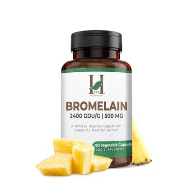 H&C Bromelain Veg. Capsules 500 mg (2400 GDU/g) - 180 Capsules from Pineapple Extract