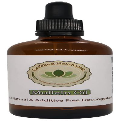 Mullein Oil Liquid Drops - 110ml - in a Glass Bottle with Pipette