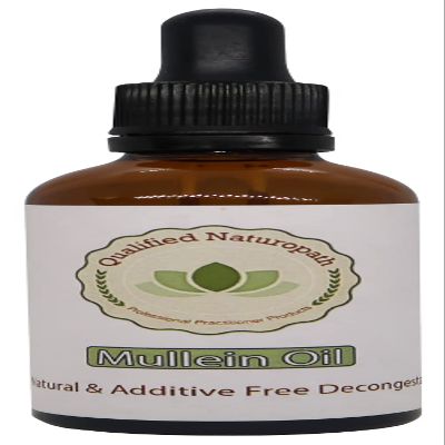 Mullein Oil Liquid Drops - 60ml - in Glass Bottle with Pipette