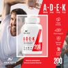 ADEK Vitamin A D3 2000IU K2 (MK-7) 75mcg UK Made & Vegetarian Supplement for Strong Bones, Teeth, Skin, Nails Immune System Antioxidant 200 Tablets view 4