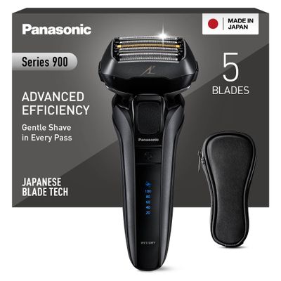 Panasonic ES-LV6U Wet & Dry 5-Blade Electric Shaver for Men - Precise Clean Shaving, Black - UK 2 pin plug
