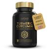 Advanced Turmeric and Black Pepper Capsules 4030mg Made in the UK | ONE per Day Turmeric Supplement with Ginger & Black Pepper | 120 High Strength Tumeric Curcumin Capsules for Joints | 4 Month Supply