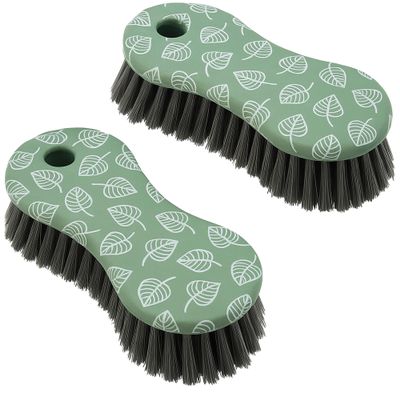 Multi-Purpose Heavy Duty Designer Printed Scrub Brush - Pack of 2 (Green)