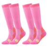 Linghe 2 Pairs Compression Socks for Women and Men 20-25mmHg , Is Best for Flight , Running , Calf Pressur Support , Nurse . (XXL, pink) view 1