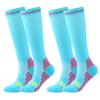 Linghe 2 Pairs Compression Socks for Women and Men 20-25mmHg, Is Best for Flight, Running, Calf Pressur Support, Nurse (L/XL, lake blue) view 1