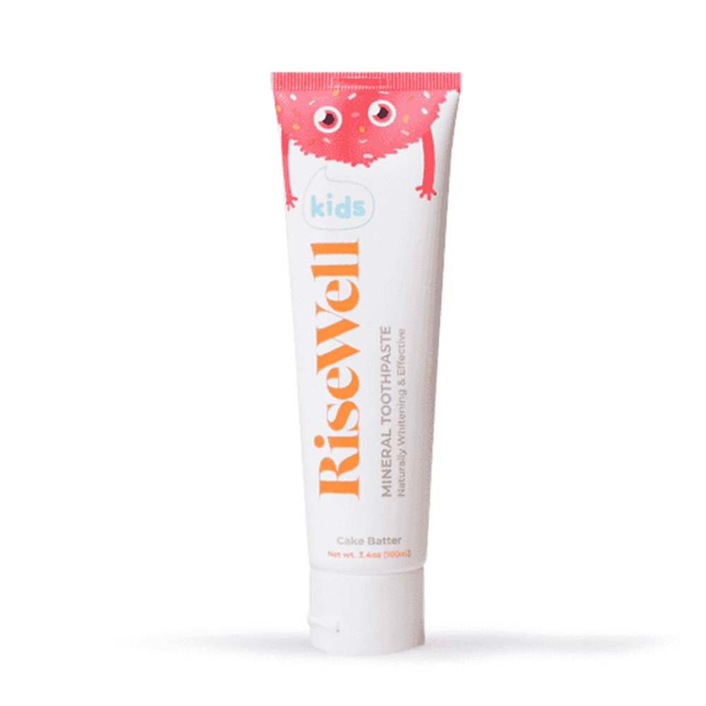 RiseWell Kids Cake Batter Natural Hydroxyapatite Mineral Toothpaste, Fluoride Free, Paraben and SLS Free