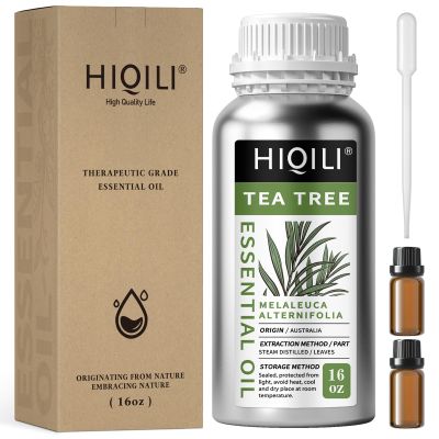 HIQILI Tea Tree Oil for Nail Fungus, Skin, Hair, Acne, Cream, Spray