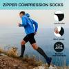 2 Pairs Zipper Compression Socks, 15-20 mmHg Closed Toe Compression Stocking with Zipper for Women and Men, Black, XXL view 2