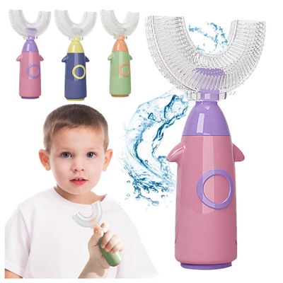 Kids Toothbrushes U Shaped Soft Silicone Manual Tooth Brush, All Rounded Tooth Cleaning Tool for Children Age 2-12