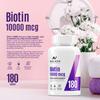 Biotin 10,000mcg High Strength Supplement for Men and Women|Supports Healthy Hair, Skin & Nails|180 Vegetarian Tablets (Non-GMO, Gluten Free) Made in The UK view 3