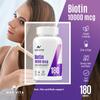 Biotin 10,000mcg High Strength Supplement for Men and Women|Supports Healthy Hair, Skin & Nails|180 Vegetarian Tablets (Non-GMO, Gluten Free) Made in The UK view 4