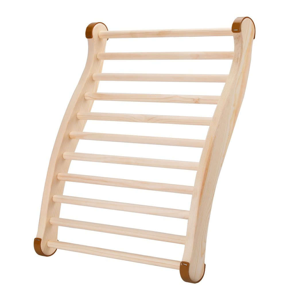 Wiiyita Sauna Backrest - Wooden, Non-Toxic, S-Shape Design - Sauna Accessories for Any Barrel or Infrared Sauna