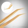 Eyelash Extension Tweezers Gold Straight Isolation Professional Isolator Stainless Steel Precision (Both Tweezer (Set)) view 3