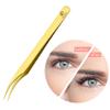 Eyelash Extension Tweezers Gold Straight Isolation Professional Isolator Stainless Steel Precision (Both Tweezer (Set)) view 4