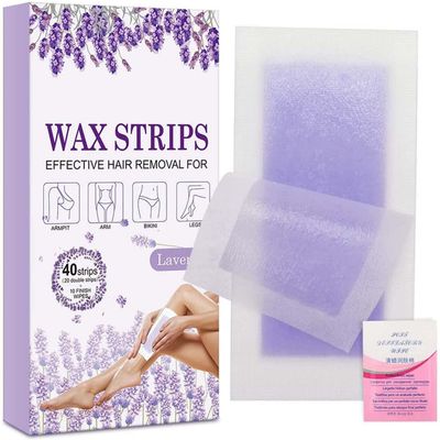 40/80 pcs Body Wax Strips,Wax Strips For Hair Removal With Lavender Scent,Wax Strips With Natural Formula,for Face,Arms,Legs,Underarm Hair,Eyebrow,Bikini (40 PC)