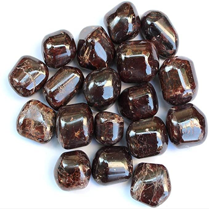 Prajet Garnet Tumbled Stone 100 Grams Approx. 0.75" to 1 Inch | Polished Crystals Healing | Natural Stones | Feng Shui