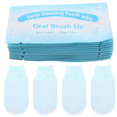 Healvian Disposable Finger Toothbrush Sterilized Gauze Dental Finger Brush with Adjustable Drawstring Oral Cleaning Wipes for Baby Toddler Gum Care