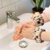 2 Pairs Wrist Washband for Women Washing Face, Wrist Spa Washband Absorbent Wristbands, Prevent Liquids from Spilling Down Your Arms(Camel, Leopard Print) view 2