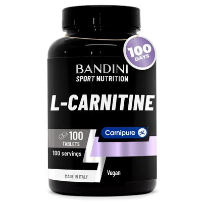 Bandini L-CARNITINE Carnipure | 100 Vegan Tablets 100 Days | High Strength L Carnitine Tartrate Supplement | Reduces Tiredness & Fatigue | Energy & Metabolism Support | Pre-Workout Formula 1000mg