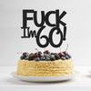 Caiwowo Funny Happy 60 Birthday Cake Topper - Black Glitter Men 60th Birthday Cake Topper - 60th Cake Topper for Women Birthday Party Decoration view 3