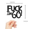 Caiwowo Funny Happy 60 Birthday Cake Topper - Black Glitter Men 60th Birthday Cake Topper - 60th Cake Topper for Women Birthday Party Decoration view 4