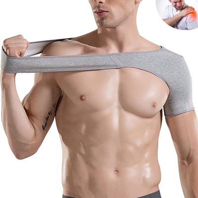 AADECOR 2 PACK Sports Shoulder Brace for Men and Women, Shoulder Supports Elastic Compression Wrap Strap for Torn Rotator Cuff Support,Tendonitis, Dislocation, Grey,L