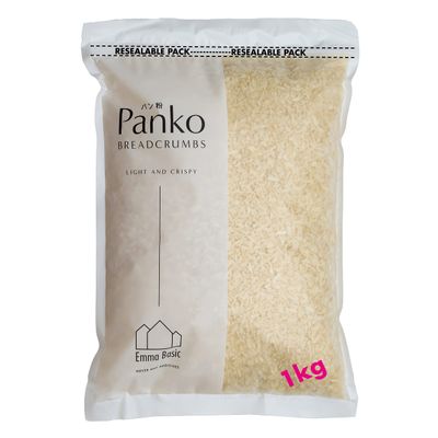 Emma Basic Panko Breadcrumbs 8MM 1kg Bag | Oven baked | Less Oily | Extra Crispy | Japanese Style