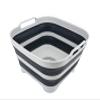 SAMMART 10L Collapsible Dishpan with Draining Plug - Foldable Washing Basin - Portable Dish Washing Tub - Space Saving Kitchen Storage Tray (Grey/Slate Grey, 1) view 1