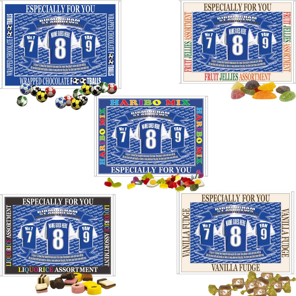 Birmingham Football Shirt Personalised Gift Boxed Sweets