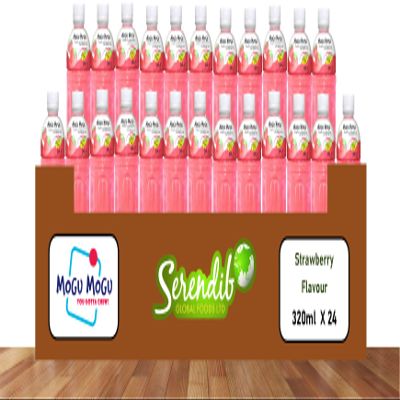 Mogu Mogu Strawberry Flavoured Drink with NATA de Coco - 24 x 320ml