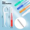 ACWOO Interdental Brushes, 60 Pcs Dental Brushes Toot Floss Set with 30 Pcs Soft Dental Brushes and 30 Pcs Floss Picks, Oral Dental Hygiene Brush Tooth Cleaning Tool for Oral Cleaning & Care view 3