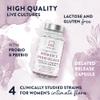 Women Probiolac - 4 Different Bacteria strains - Bio Cultures Complex with 45 Billion CFU per Daily dose - with Lactobacillus Acidophilus, Inulin and L Glutamine - 60 Delayed Release Capsules view 2